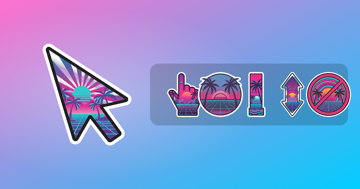 Sunset Drive Custom Cursor Pack — preview of the sunset drive mouse cursors