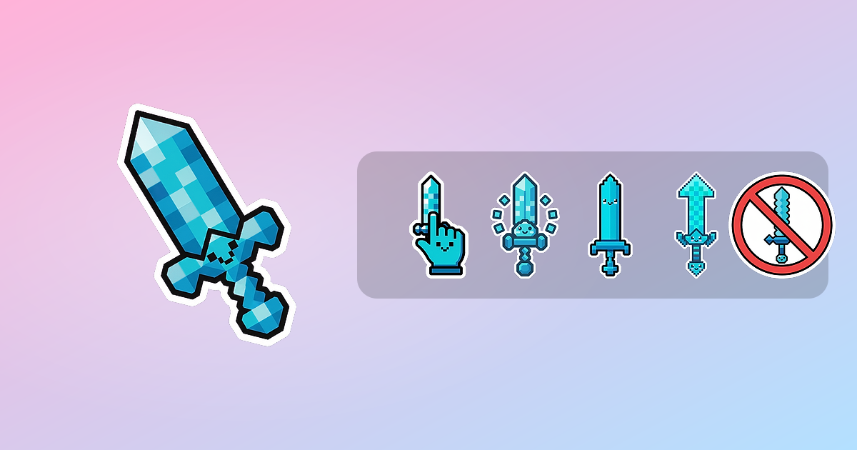 Block Sword Custom Cursor Pack — preview of the block sword mouse cursors