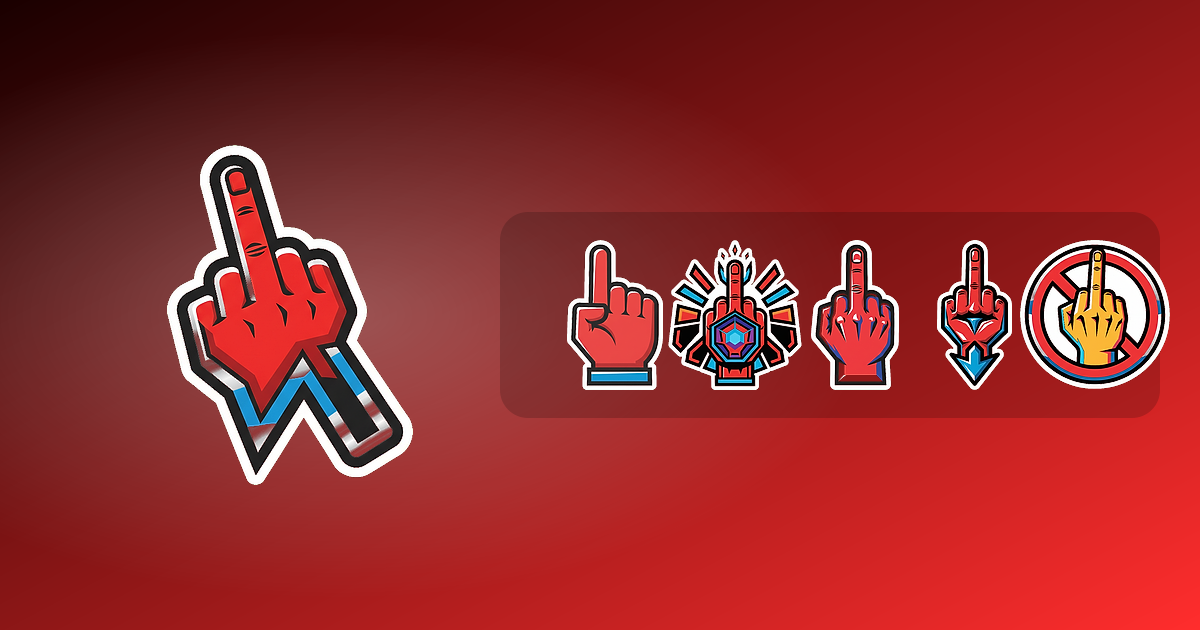 The Finger Custom Cursor Pack — preview of the the finger mouse cursors