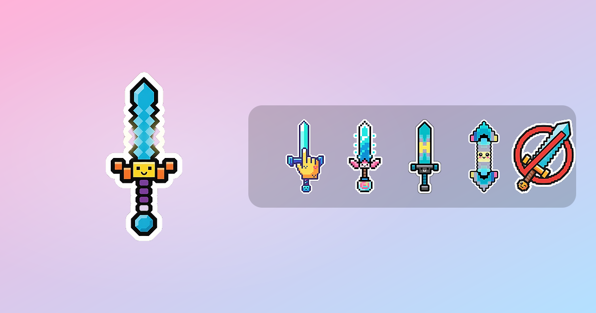 Pixel Blade Custom Cursor Pack — preview of the pixel blade mouse cursors