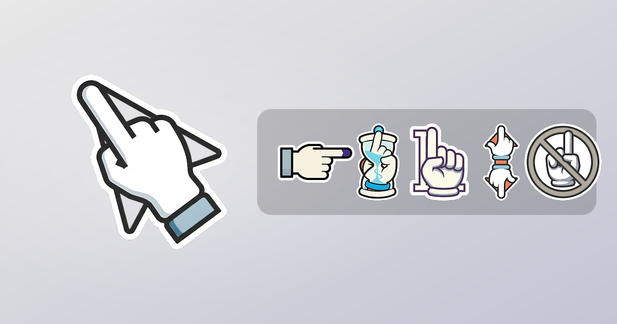 Meme Hand Custom Cursor Pack — preview of the meme hand mouse cursors