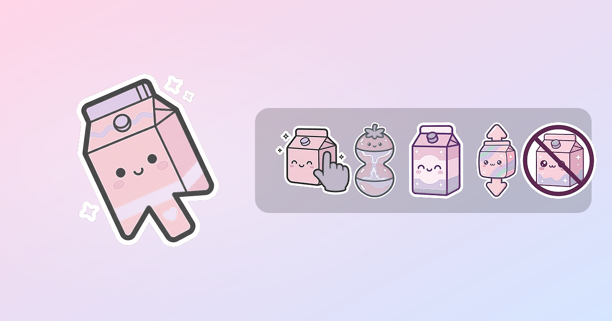 Berry Milk Custom Cursor Pack — preview of the berry milk mouse cursors