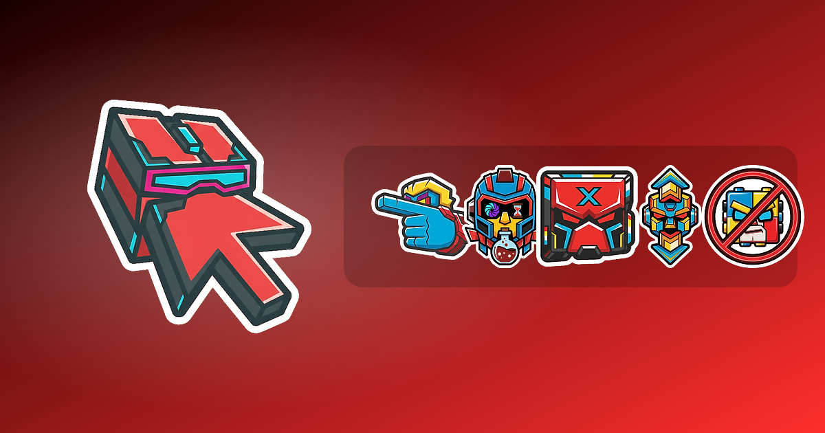 Blocky Hero Custom Cursor Pack — preview of the blocky hero mouse cursors